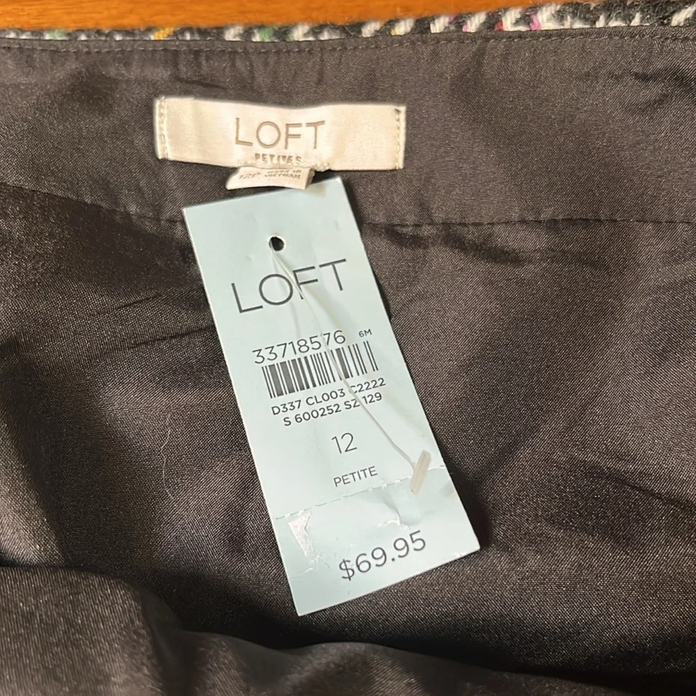 LOFT Multicolor Plaid Skirt size 12 Petite 12P